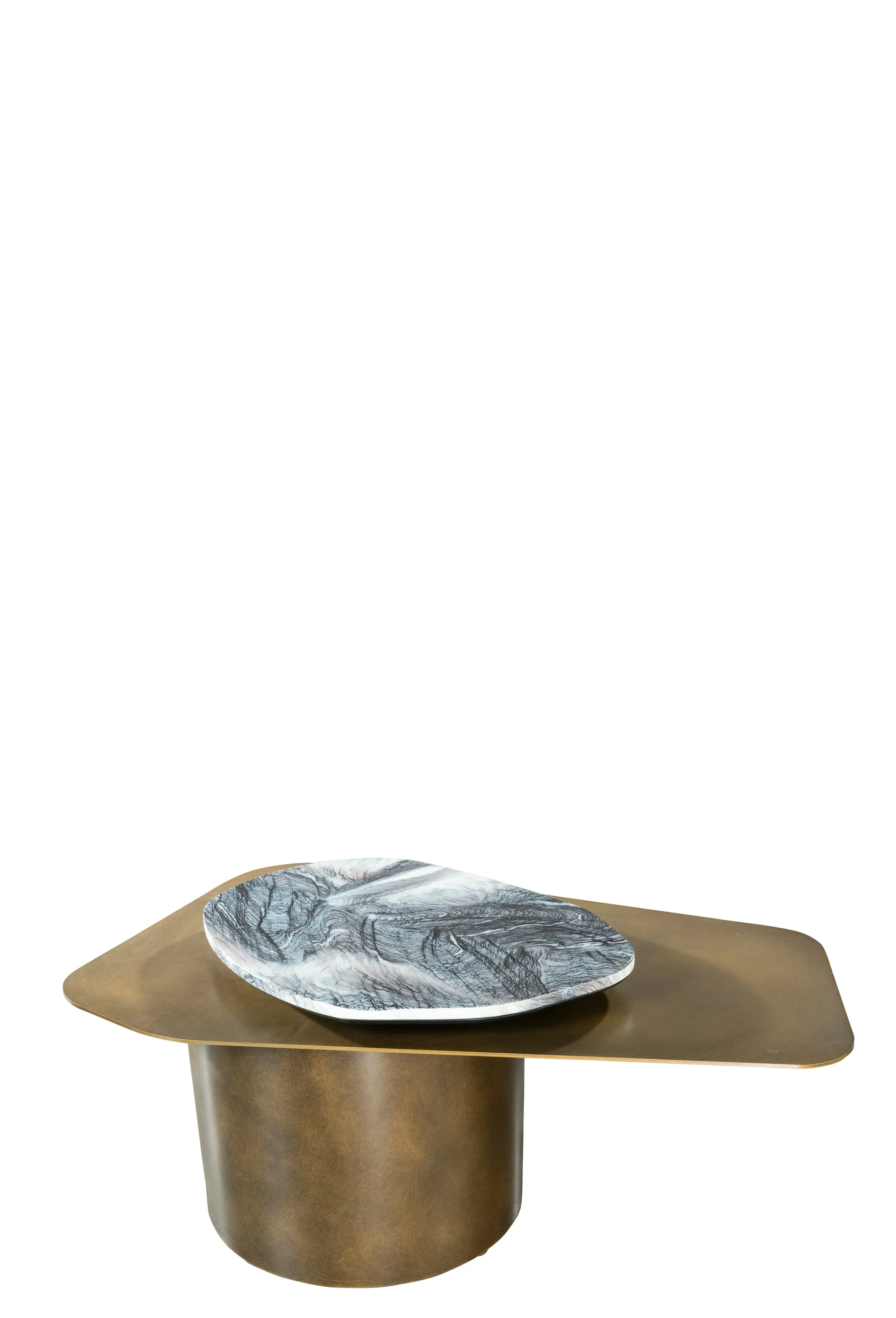 Modern Irregular Alexis Marble Top Coffee Table