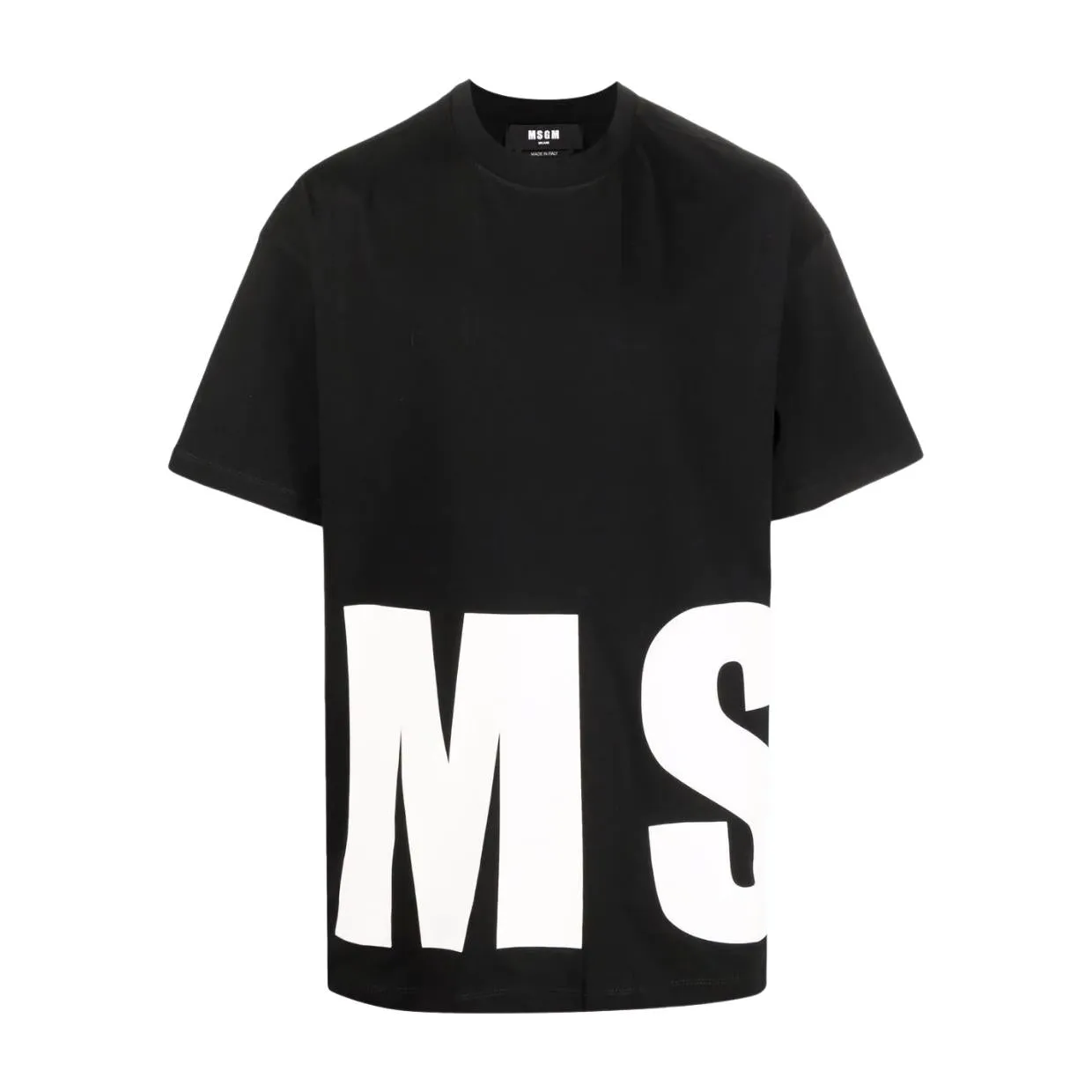 MSGM Black Large Print Logo T-Shirt