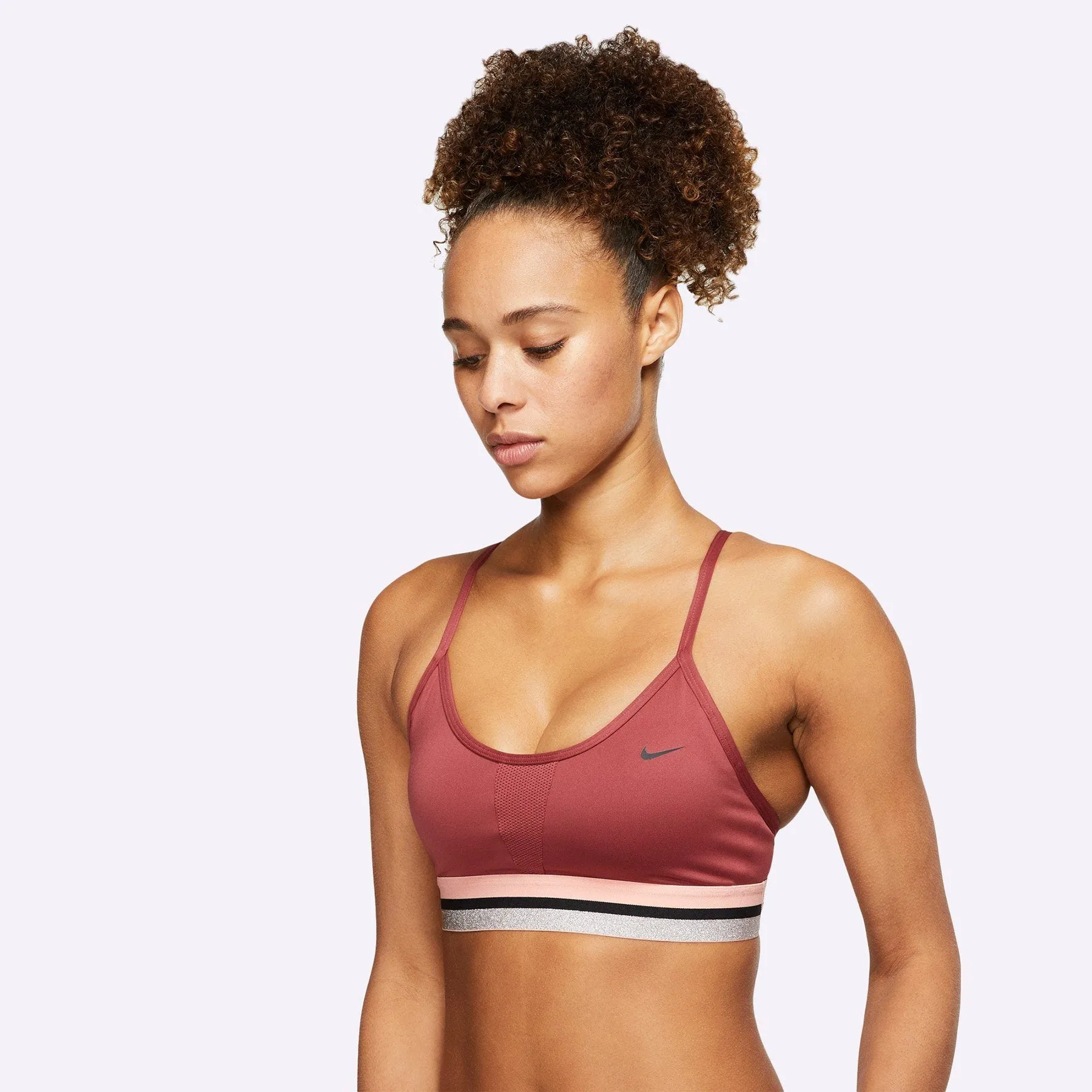 Nike Indy Women's Light-Support Sports Bra - CEDAR/BLEACHED CORAL/BLACK