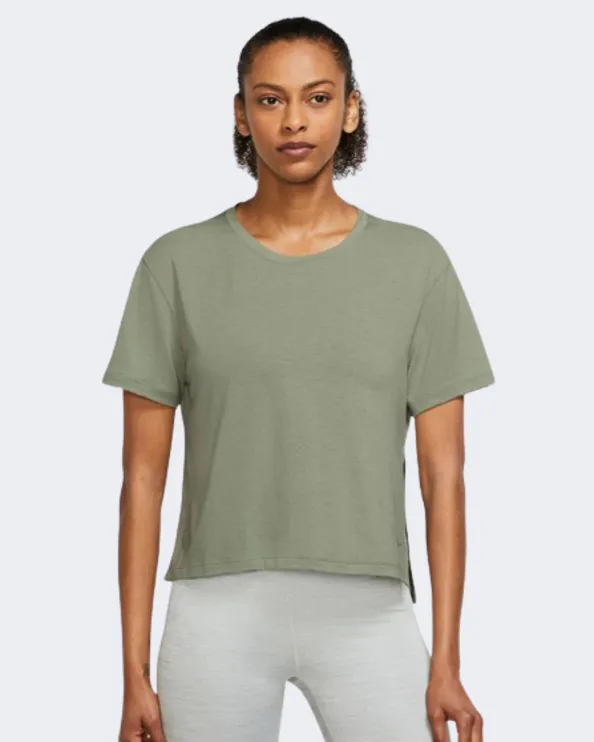 Nike Yoga Dri-Fit Women Training T-Shirt Oil Green Dm7025-386