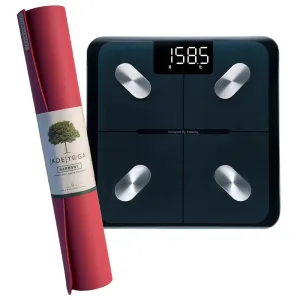 Non-Toxic Natural Rubber Yoga Mat & Body Fat Scale Bundle