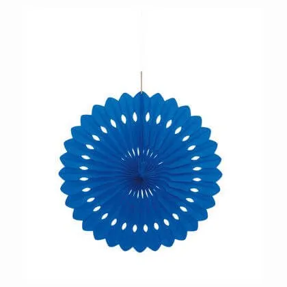 Paper Decorative Fan 16" Royal Blue