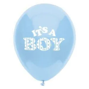 PartyMate - 12" It's A Boy! Latex Balloons - Sky Blue (8ct)