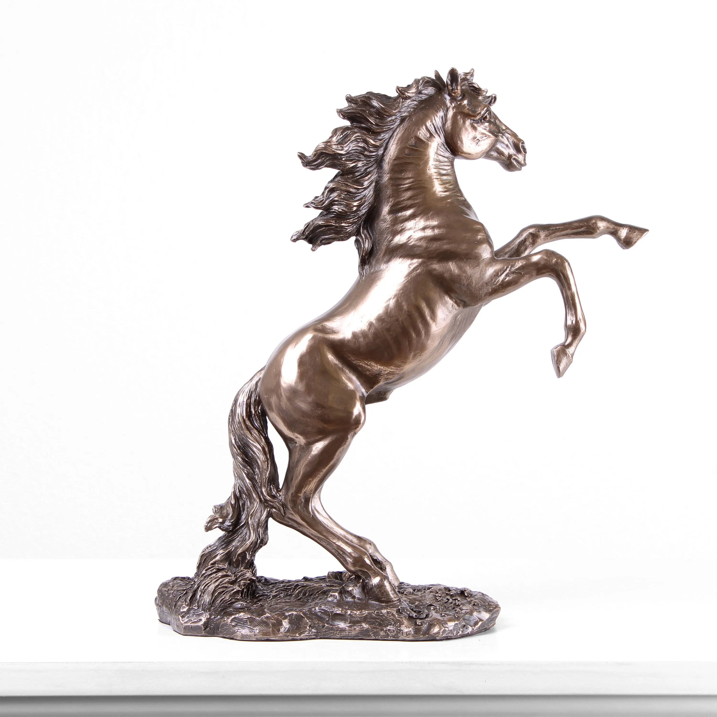 Prancing Horse Sculpture in Bronze (Cold Cast Bronze Animal Statue)