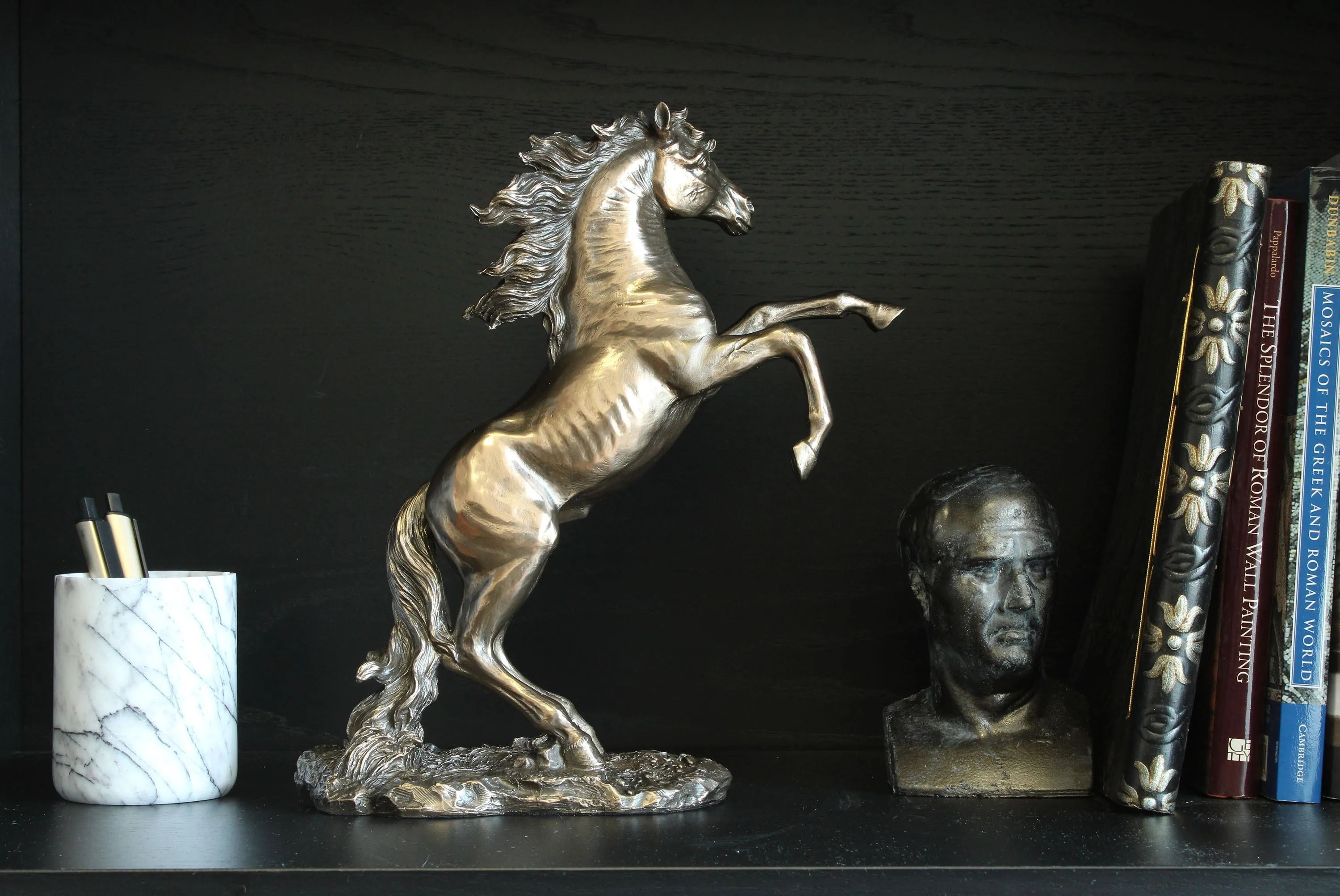 Prancing Horse Sculpture in Bronze (Cold Cast Bronze Animal Statue)