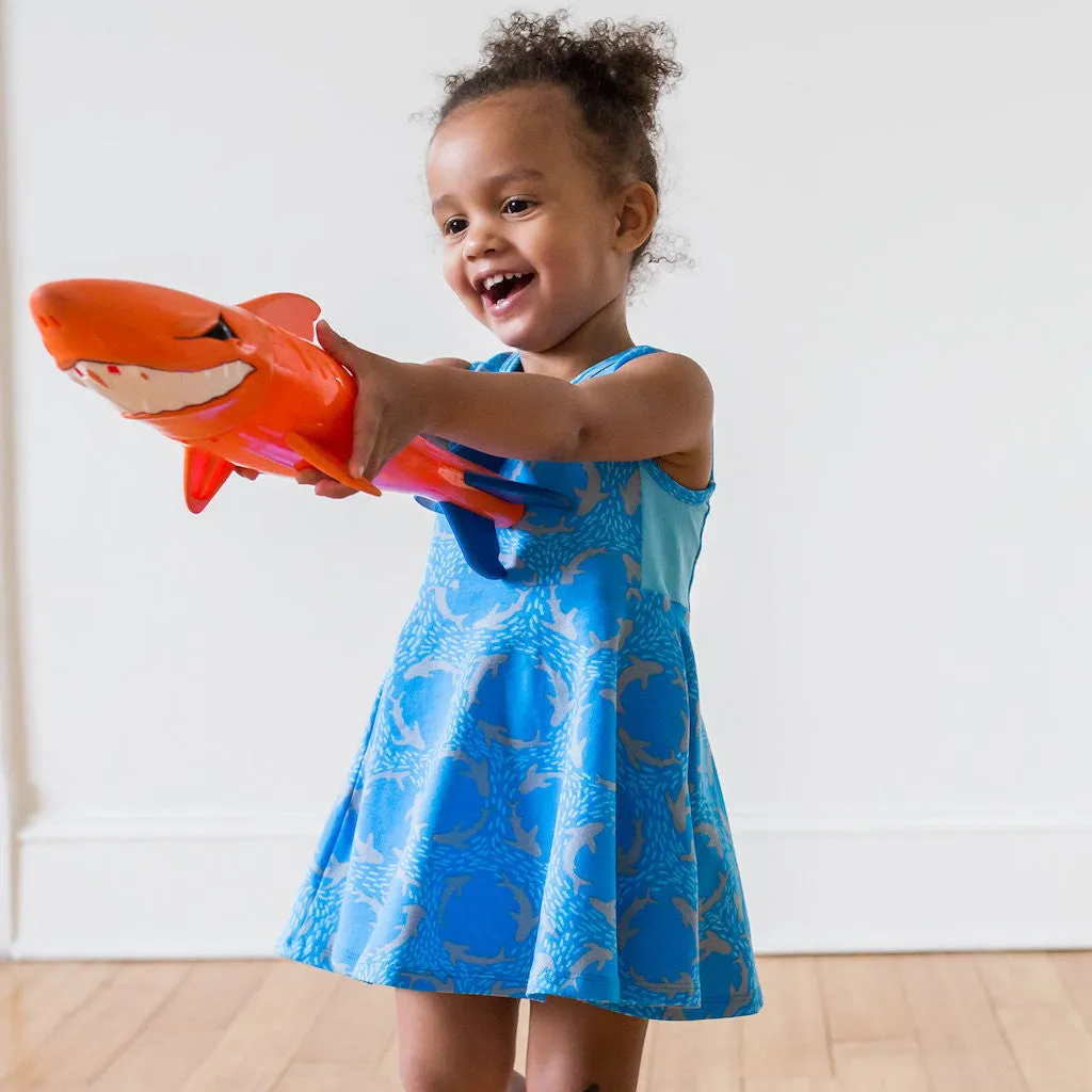 "Fiercely Jaw-some" Sharks Skater Play Dress with Pockets