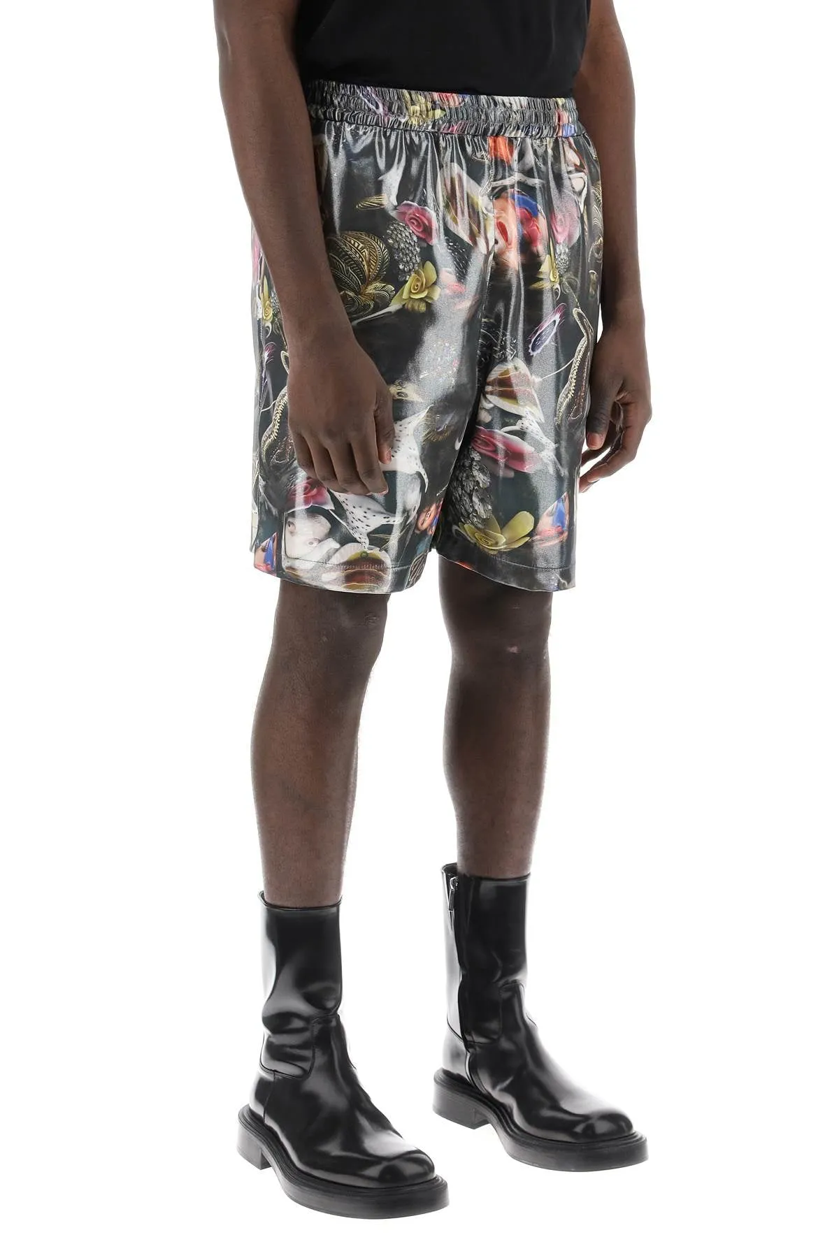 "printed shorts for b. sund BE0151 BLACK MULTICOLOR