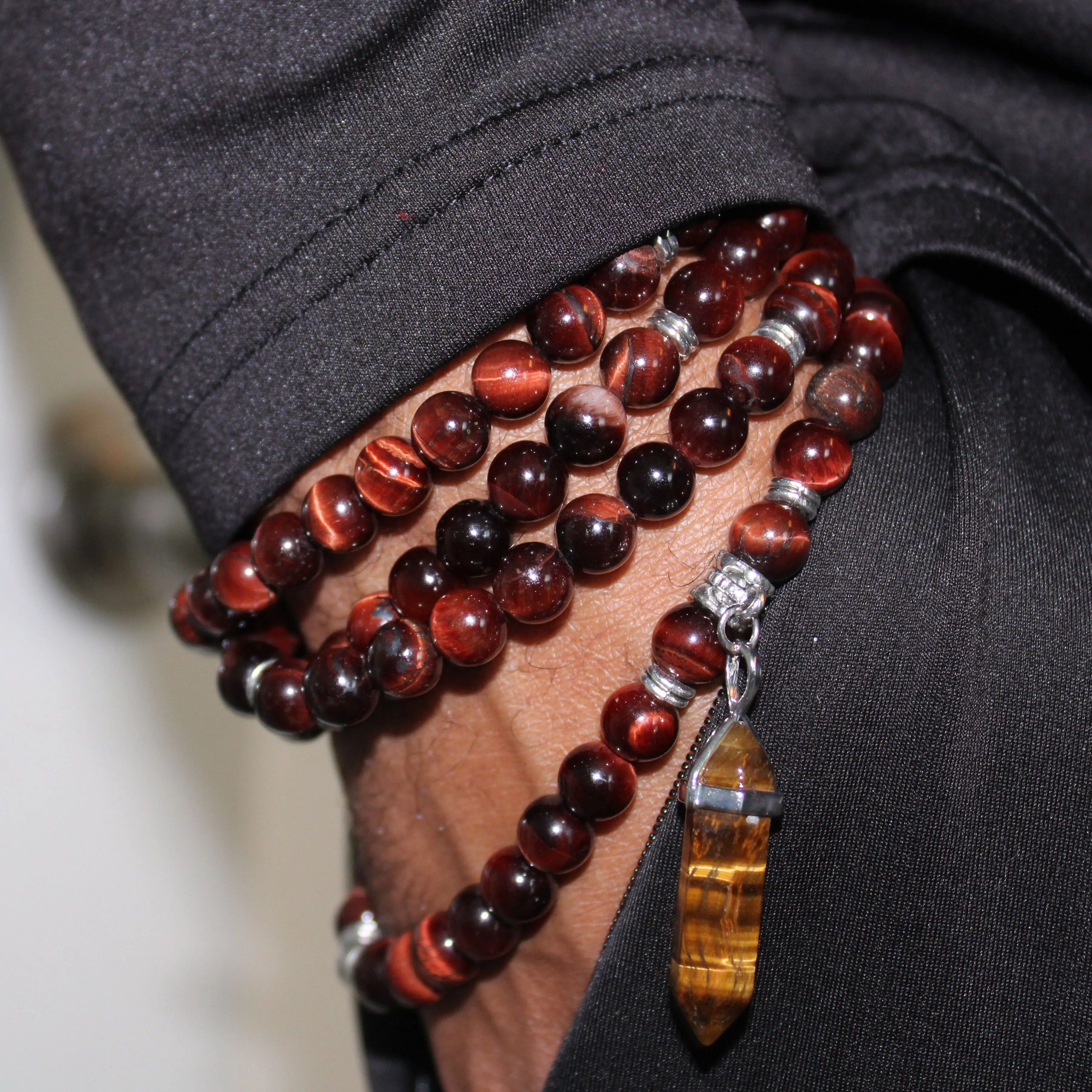 Red Tiger Eye Mala Prayer Beads