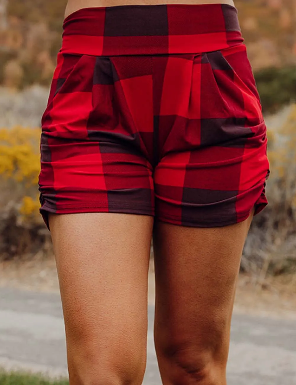 SA Exclusive Red Blockin' Around Harem Shorts