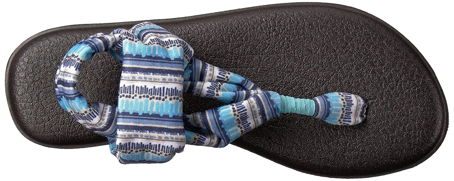 Sanuk Yoga Sling 2 Vintage Blue Topaz Island Stripe Sandals - Women's