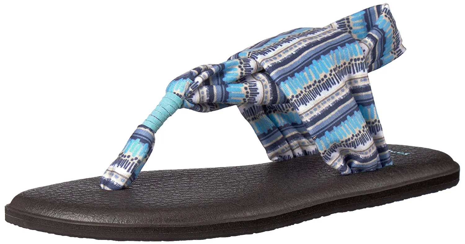 Sanuk Yoga Sling 2 Vintage Blue Topaz Island Stripe Sandals - Women's