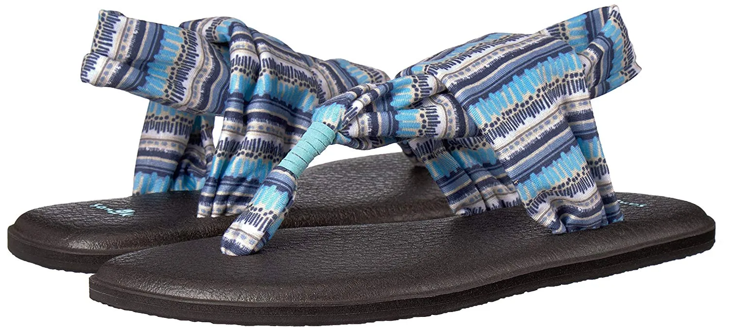 Sanuk Yoga Sling 2 Vintage Blue Topaz Island Stripe Sandals - Women's