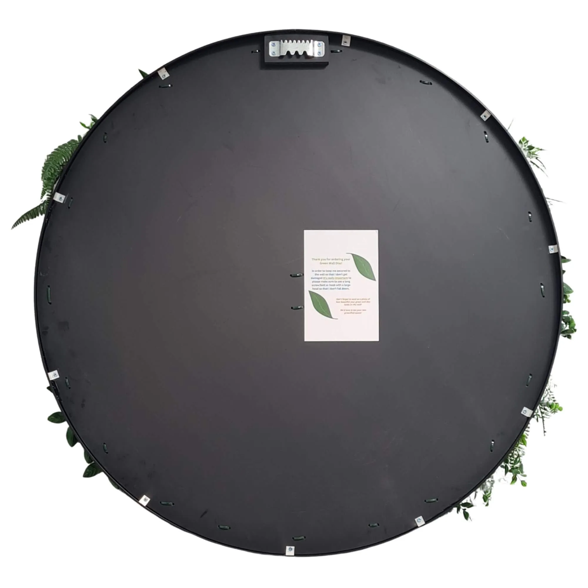 Slimline Artificial Green Wall Disc Art 80cm Colour Fresh UV Resistant (White)