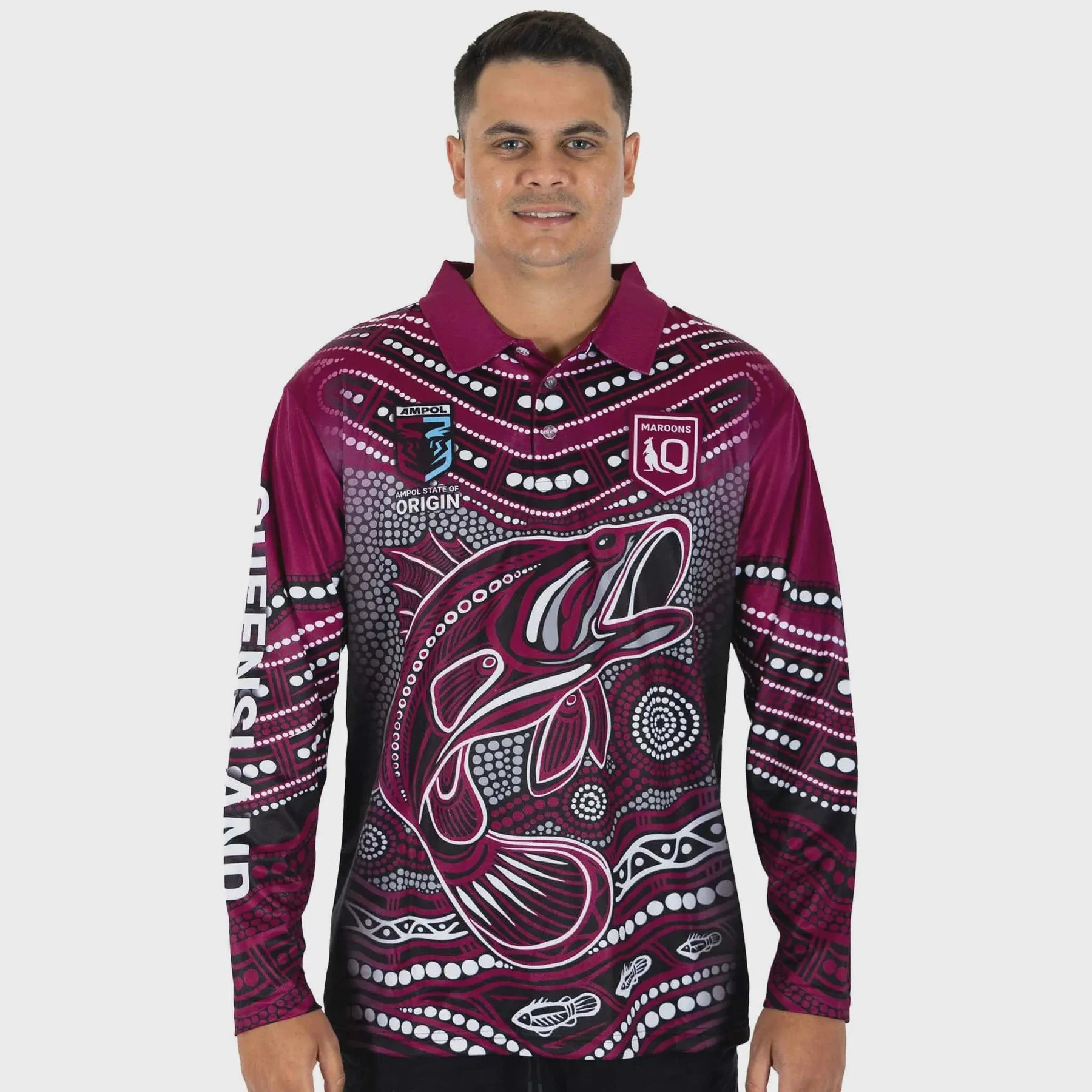 SOO QLD Jumping Barra Fishing Shirt