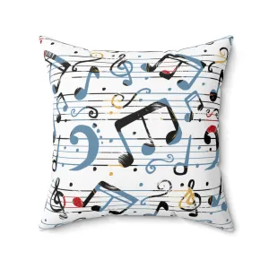 Spun Polyester Square Pillow, Music Cushion