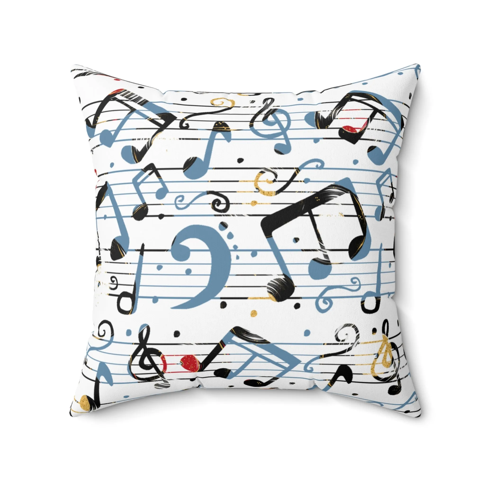 Spun Polyester Square Pillow, Music Cushion