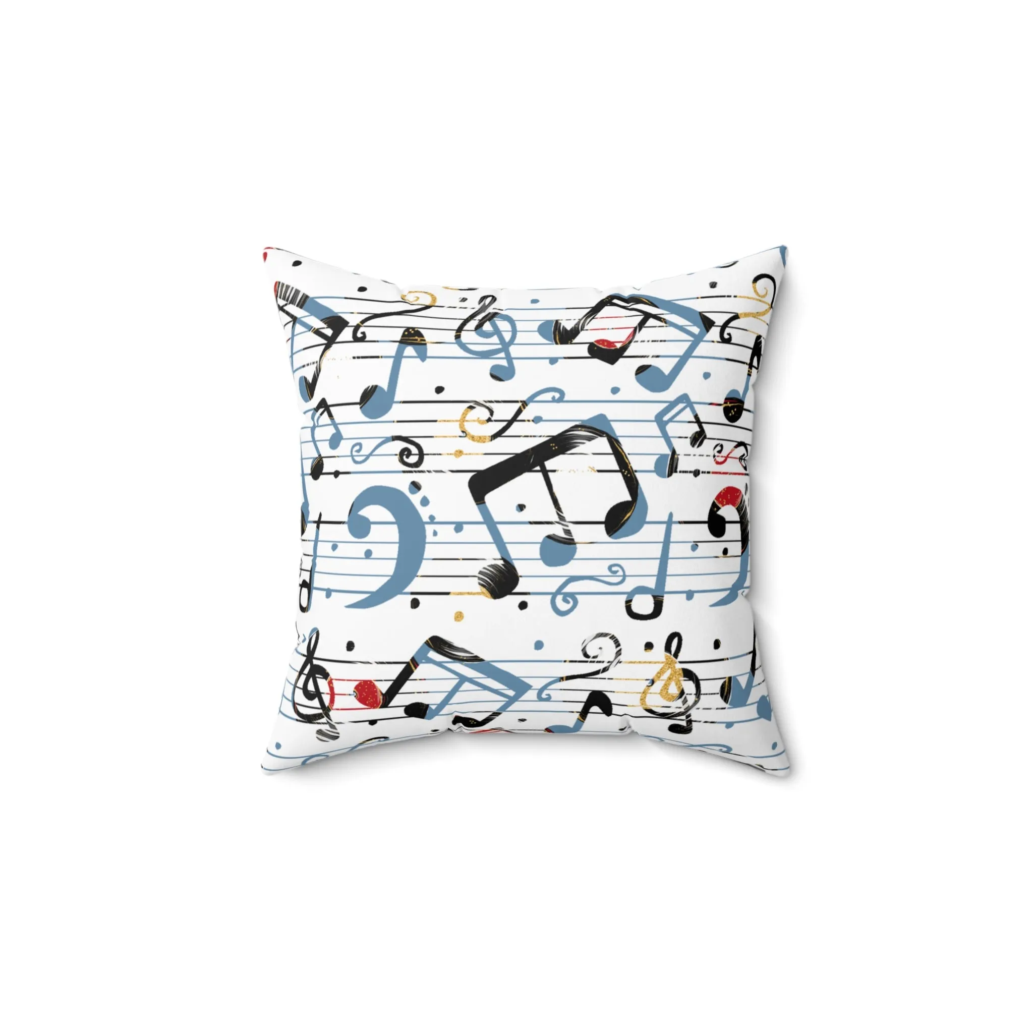 Spun Polyester Square Pillow, Music Cushion