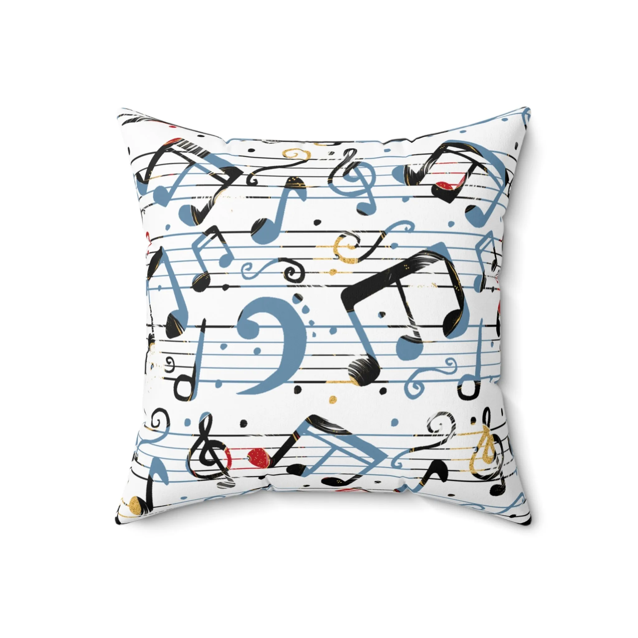 Spun Polyester Square Pillow, Music Cushion