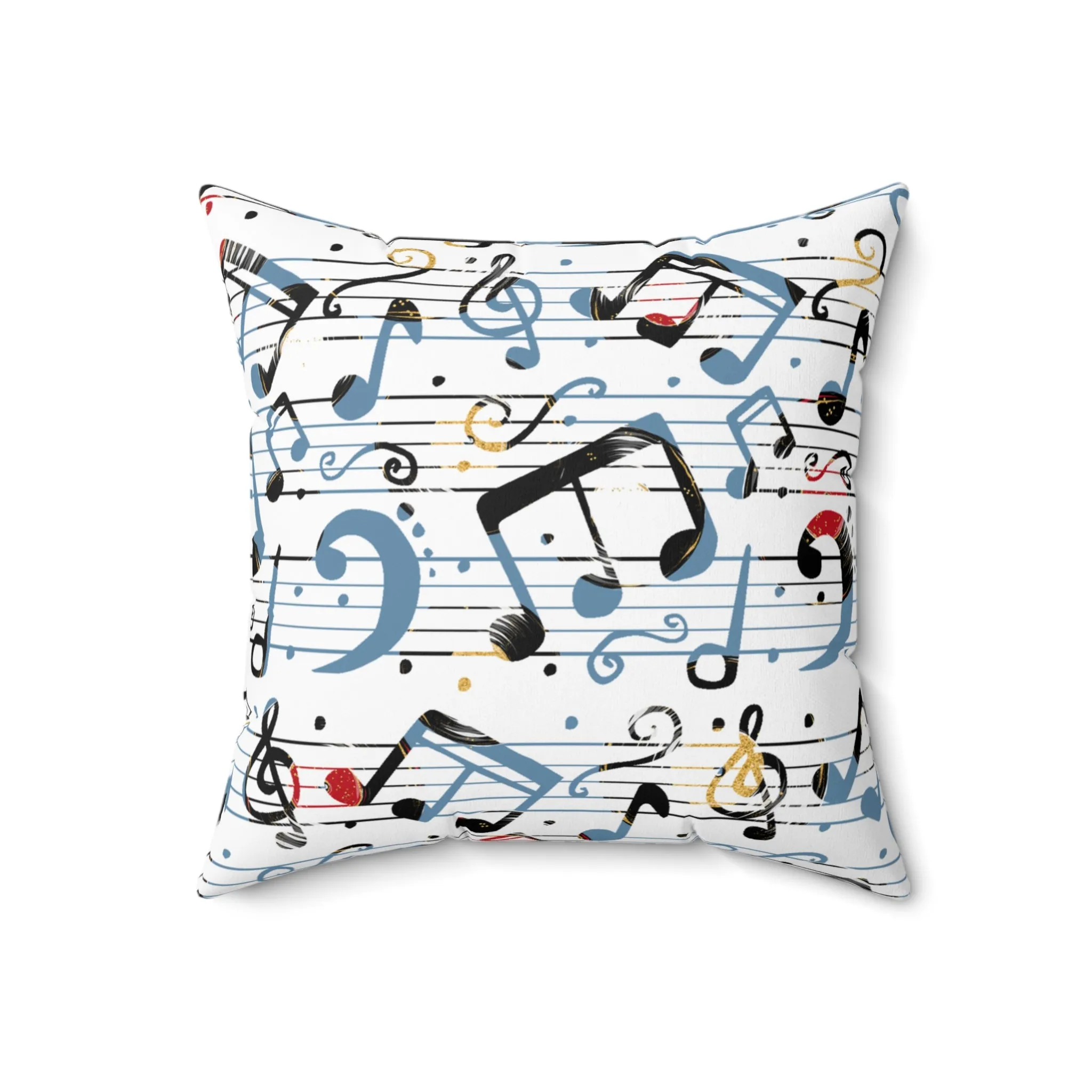 Spun Polyester Square Pillow, Music Cushion