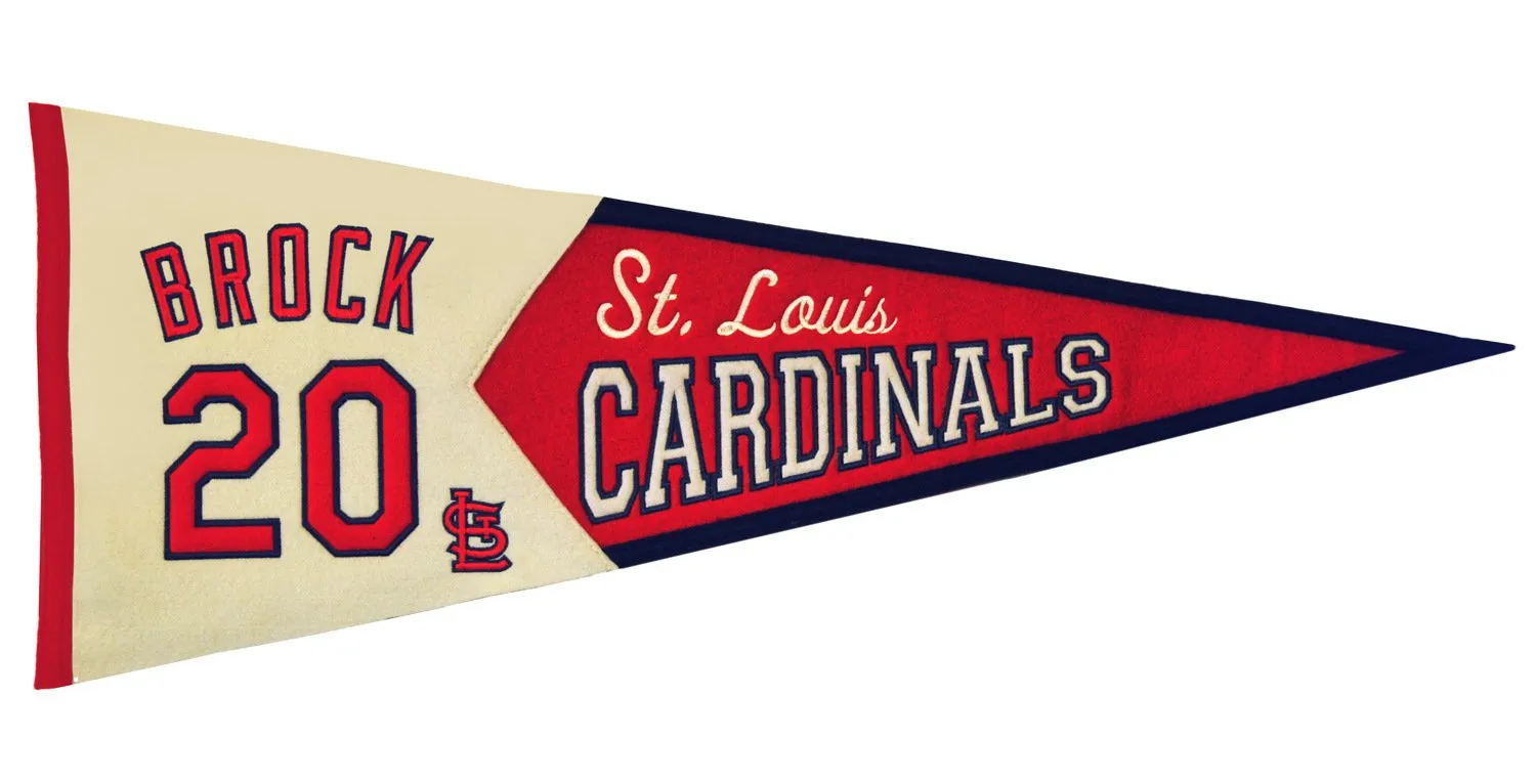 St. Louis Cardinals Winning Streak Lou Brock #20 Legends Wool Pennant