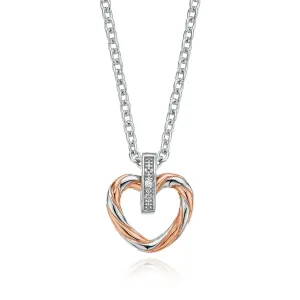 Stainless Steel Diaset Heart Pendant