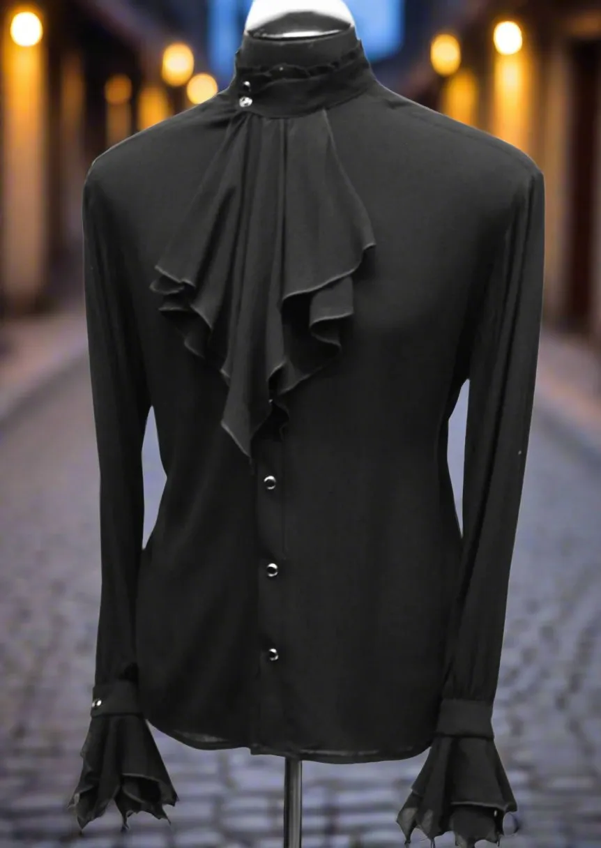 THE COUNT SHIRT - Black Rayon