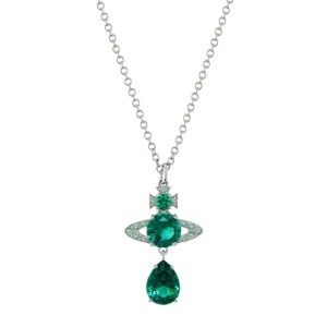 Vivienne Westwood Ismene Drop Platinum/Green Pendent