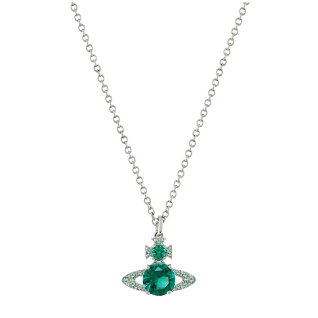 Vivienne Westwood Ismene Platinum/Green Pendent