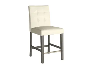 Warm White Vegan Leather Counter Height Stool