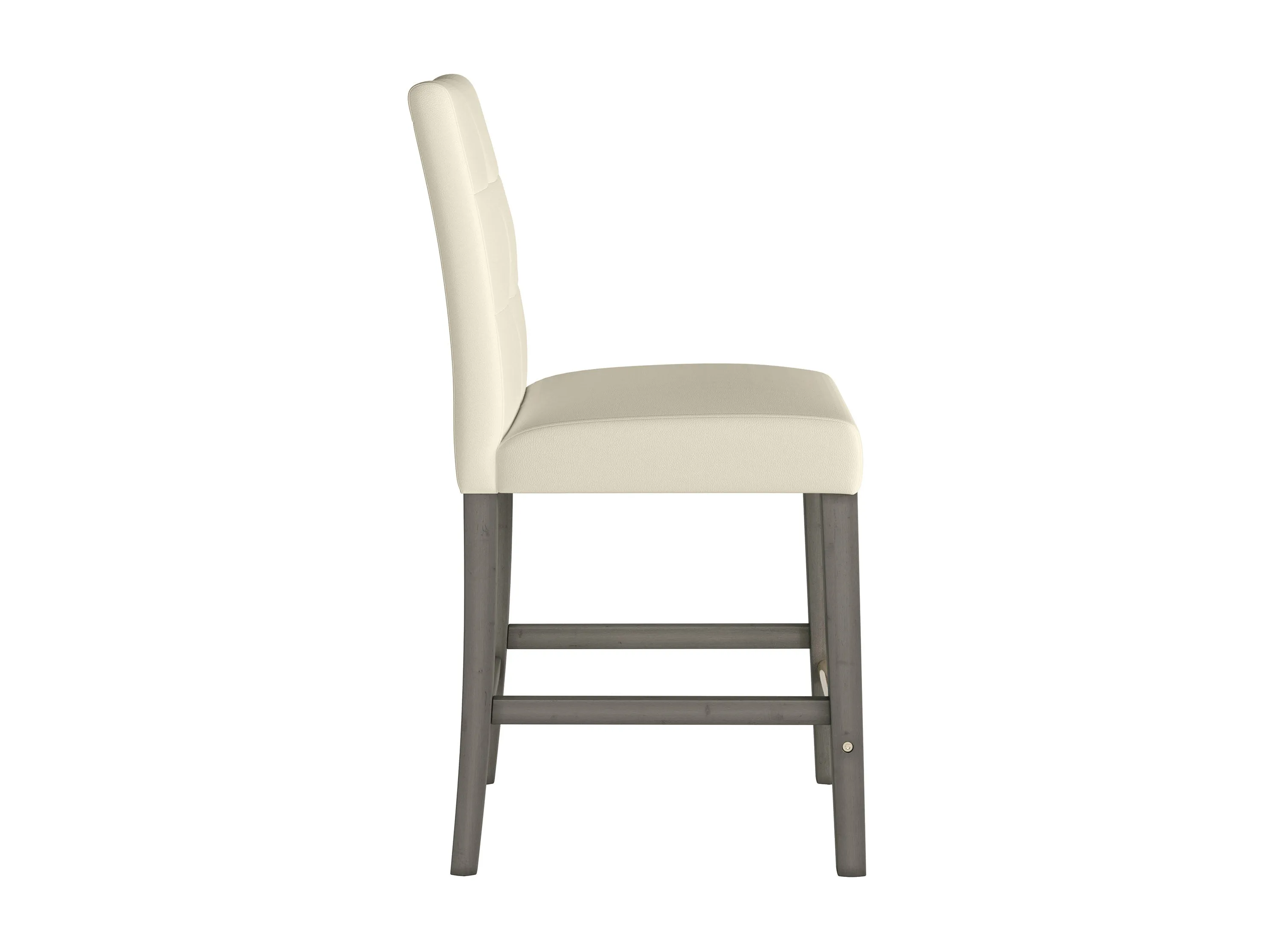 Warm White Vegan Leather Counter Height Stool