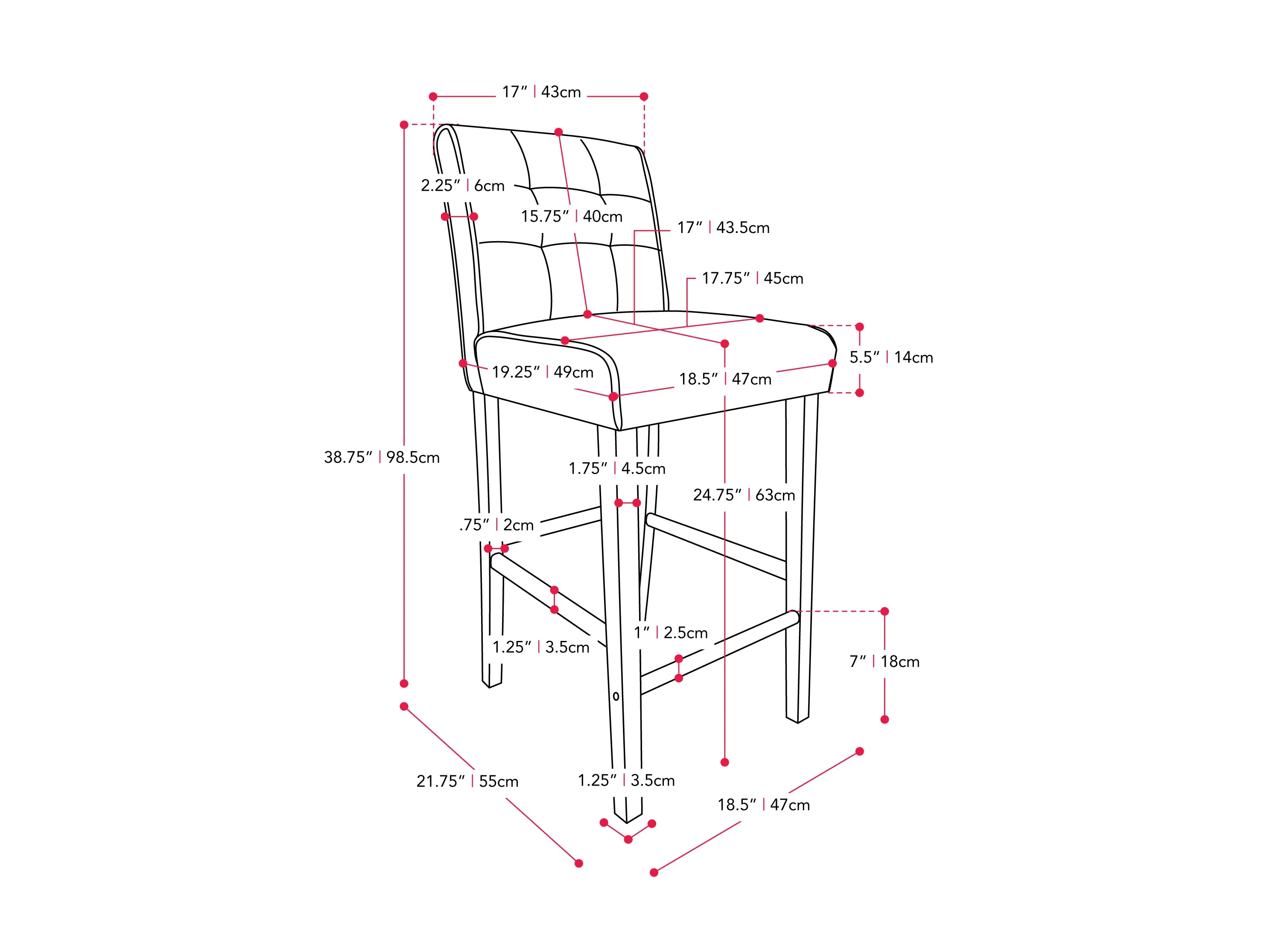 Warm White Vegan Leather Counter Height Stool