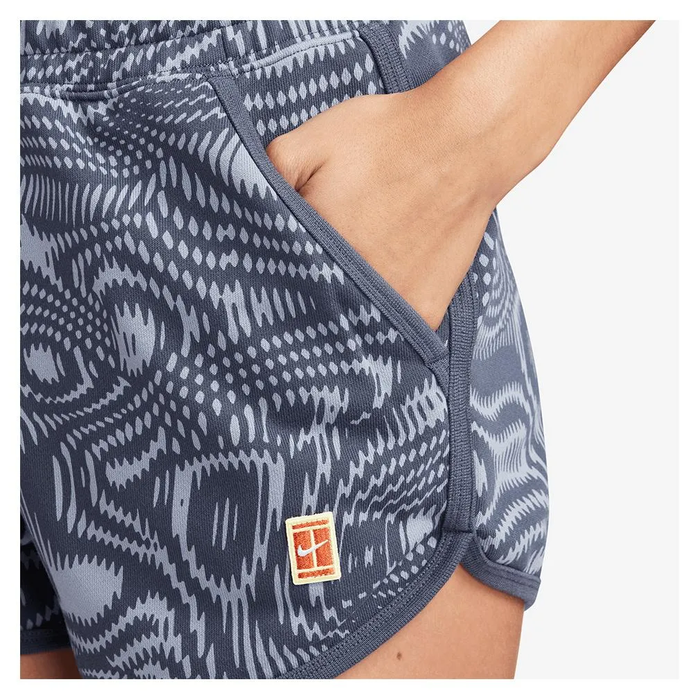 Women's Court Heritage Printed Tennis Short Thunder Blue