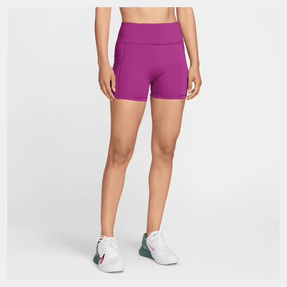 Womens Dri-Fit Adventage Tennis Shorts Hot Fuchsia and White