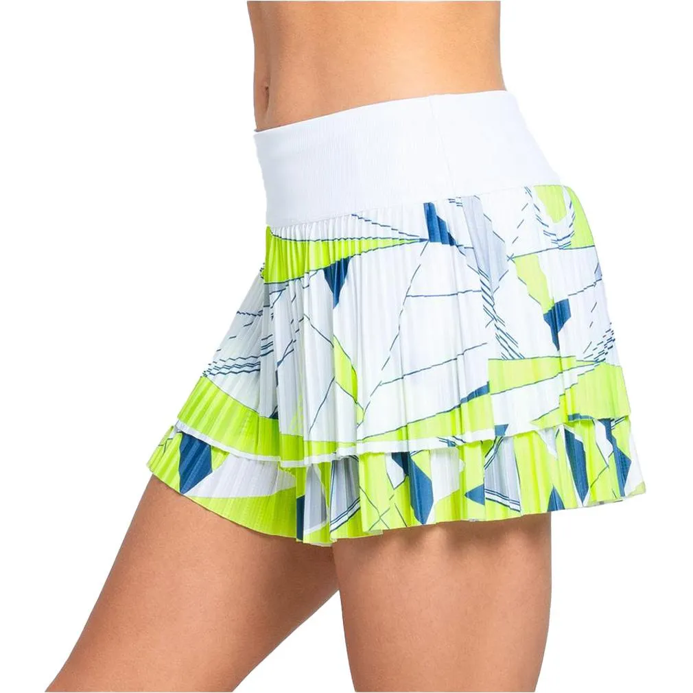 Women`s Going Strong Pleated Tennis Skort Neon Yellow