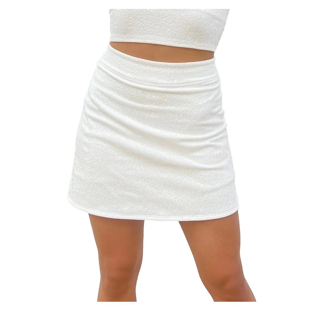 Women's One More Time High Waisted Tennis Skort White Leopard