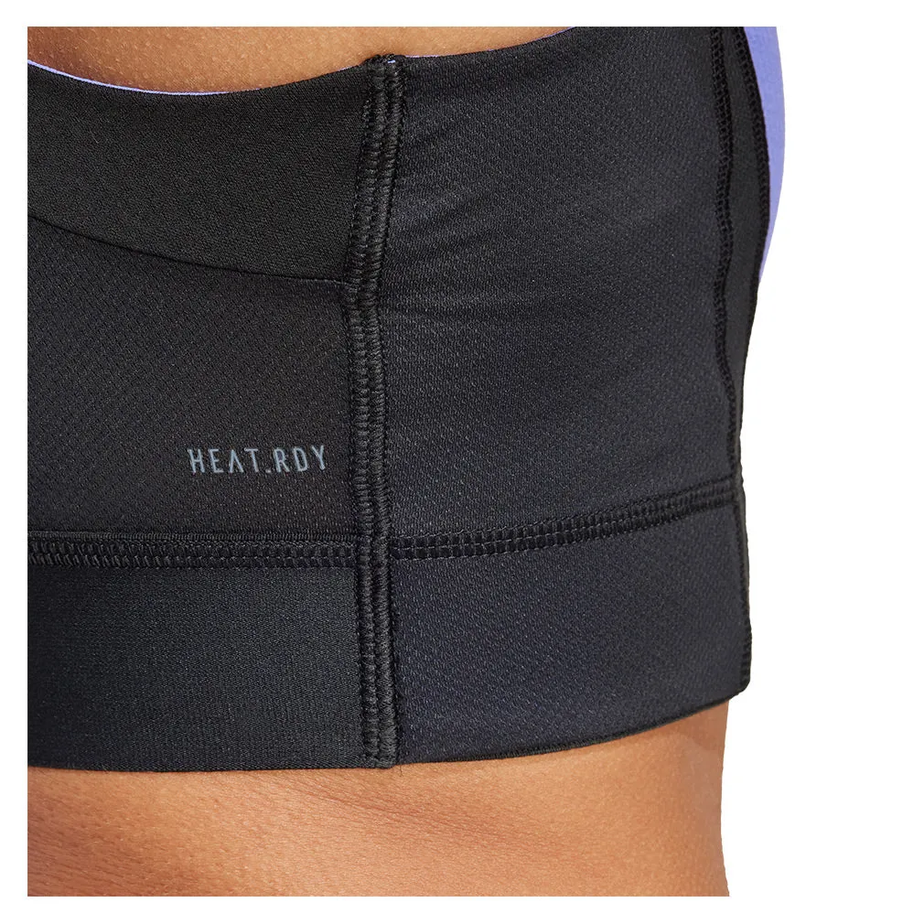 Womens Pro Heat.RDY Crop Tennis Top Cobalt Blue and Black