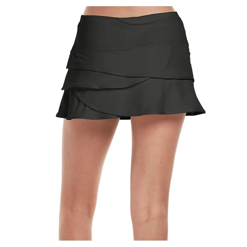 Women's Scallop Tennis Skort Charcoal