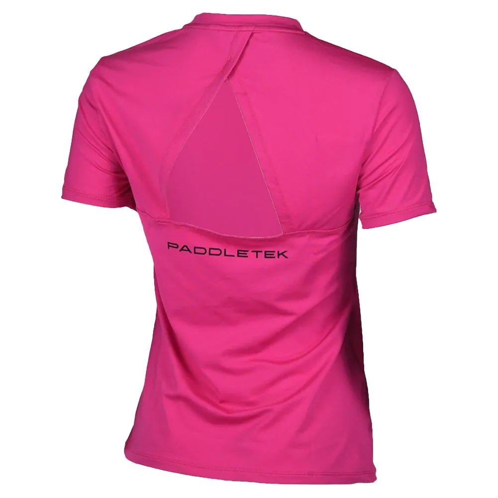 Womens Short Sleeve Performance Tennis Top Fuchsia and Sleet