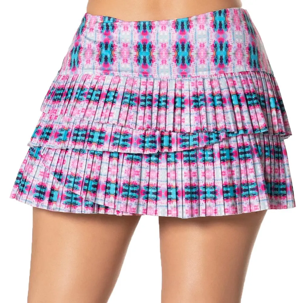 Women's Siesta Pleated Scallop Tennis Skort Multicolor