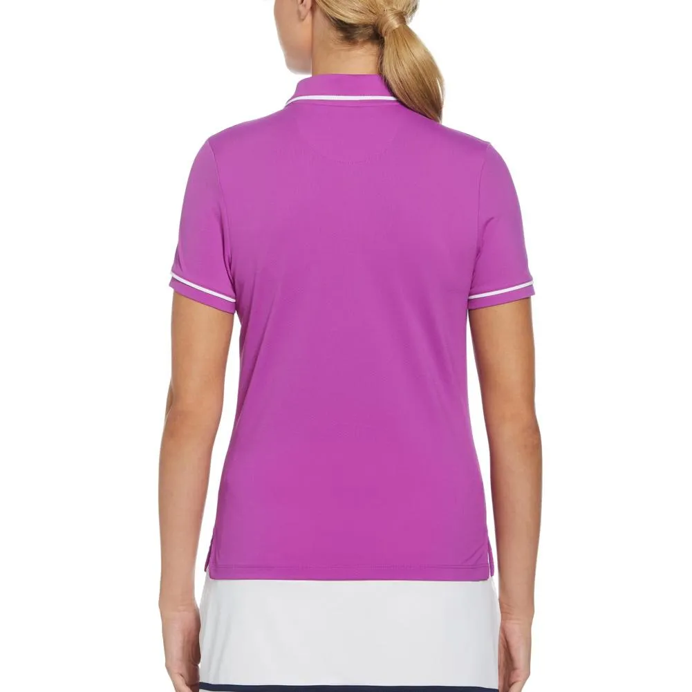 Womens Veronica Short Sleeve Tennis Polo Purple Cactus Flower