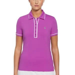 Womens Veronica Short Sleeve Tennis Polo Purple Cactus Flower