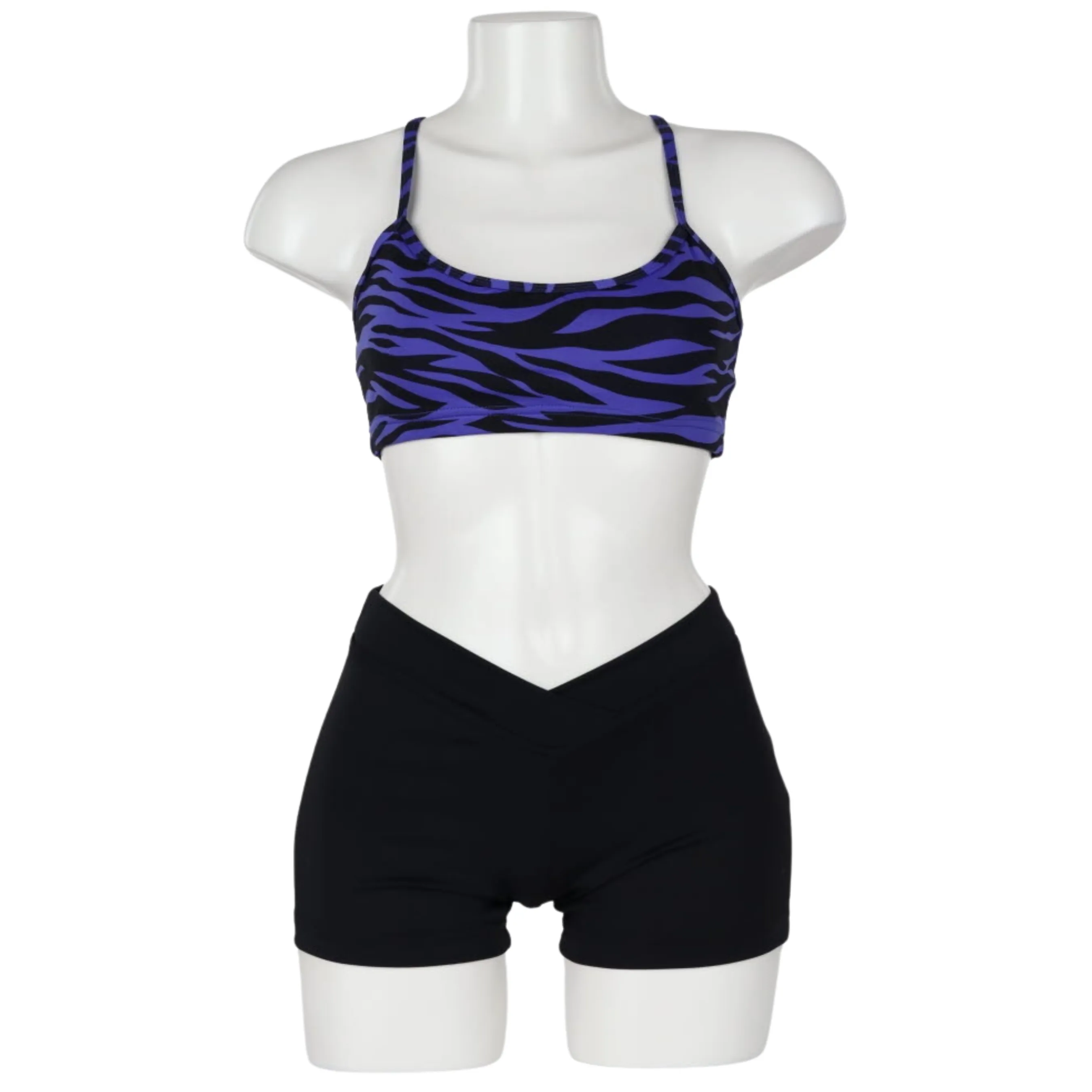 X Back Croptop Zebra Print Adult